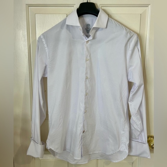 Luchiano Visconti 15 1/2 Medium Long Sleeve Button Up White Shirt - Picture 1 of 7